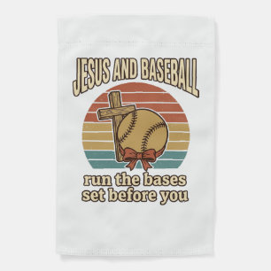 Jesus and Baseball Vintage Christian Shirt Garden Flag