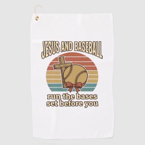 Jesus and Baseball Vintage Christian Shirt Golf Towel