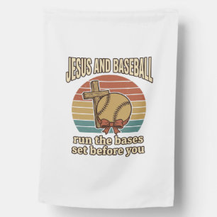 Jesus and Baseball Vintage Christian Shirt House Flag