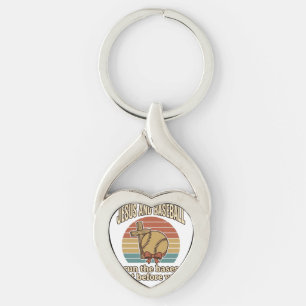 Jesus and Baseball Vintage Christian Shirt Keychain