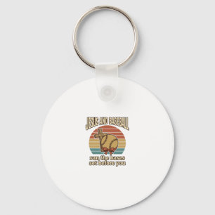 Jesus and Baseball Vintage Christian Shirt Keychain