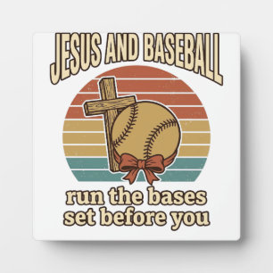 Jesus and Baseball Vintage Christian Shirt Plaque