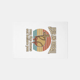Jesus and Baseball Vintage Christian Shirt Rug