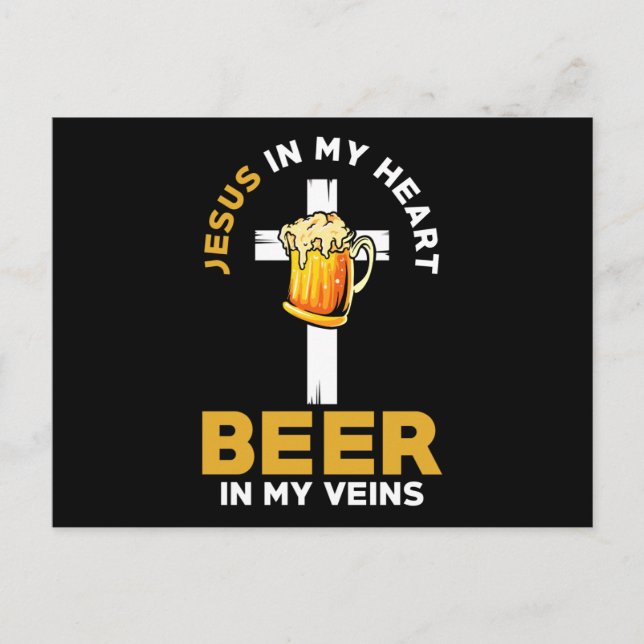 Jesus And Beer Christian Saying Postcard (Front)