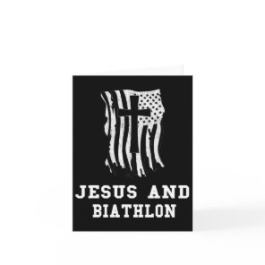 Jesus And Biathlon Design For Christian Biathletes Card