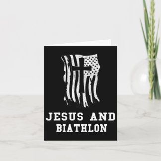 Jesus And Biathlon Design For Christian Biathletes Card
