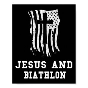 Jesus And Biathlon Design For Christian Biathletes Poster