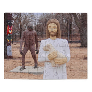 Jesus and Bigfoot Jigsaw Puzzle