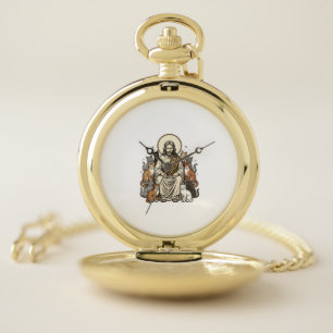 Jesus and Cats Vintage Pocket Watch