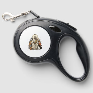 Jesus and Cats Vintage Retractable Pet Leash