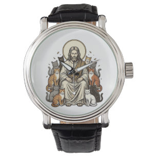 Jesus and Cats Vintage Watch