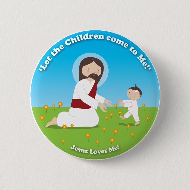 Jesus and Child Button (Front)