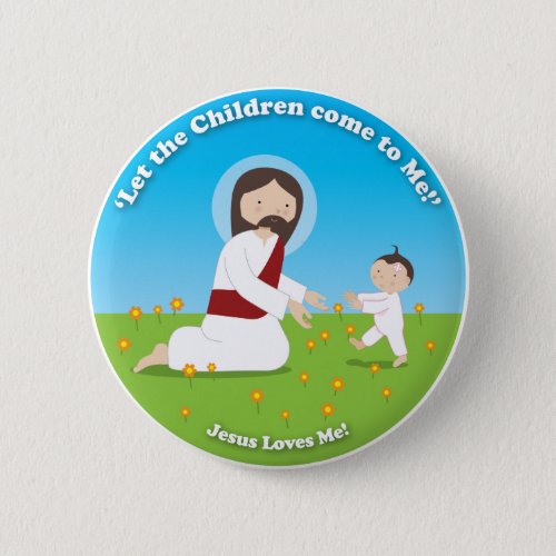 Jesus and Child Button
