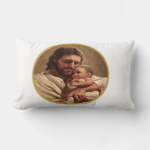 Jesus and child lumbar pillow