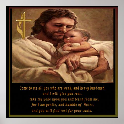 Jesus and child poster