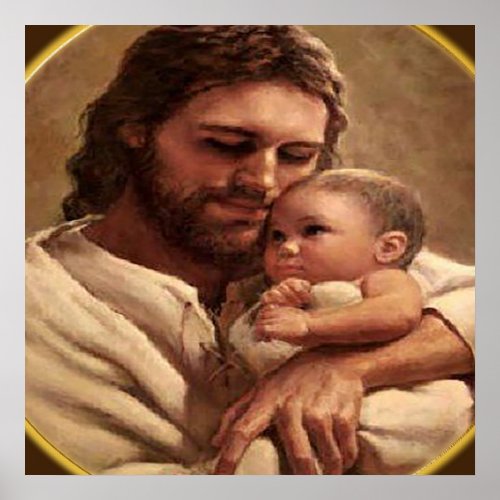 Jesus and child poster