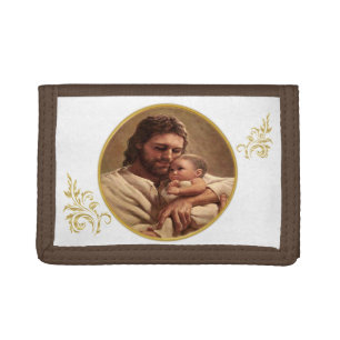 Jesus and child tri-fold wallet