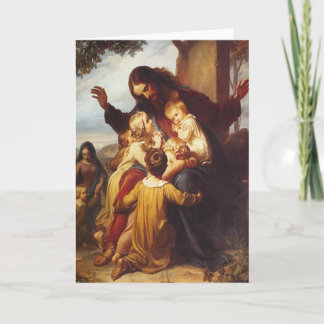 Jesus and Children Christmas Card