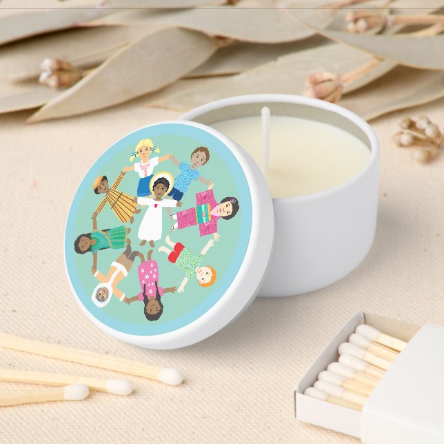 Jesus and children of the world mini candle favors (Insitu)