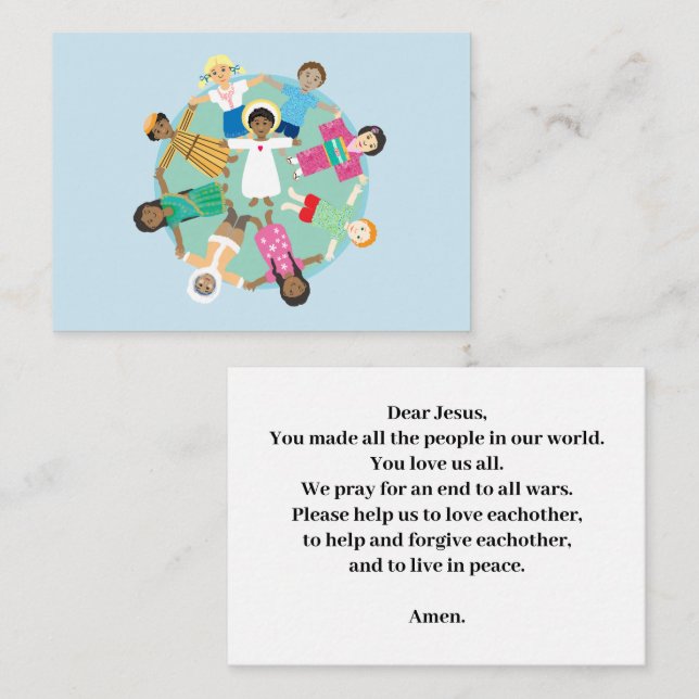 Jesus and children peace prayer enclosure card (Front/Back)
