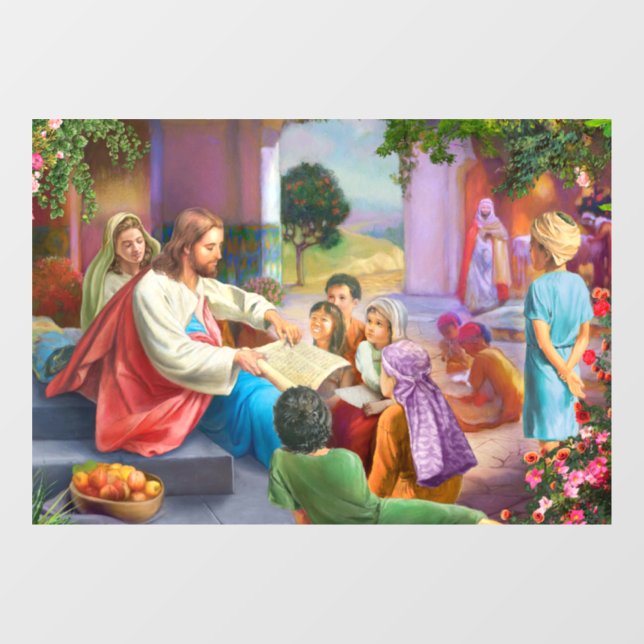 Jesus and children window cling (Sheet)