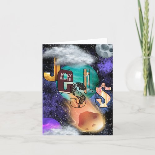 Jesus and creation greetings card