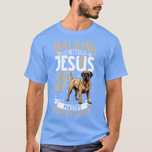 Jesus and dog Assyrian Mastiff T_Shirt