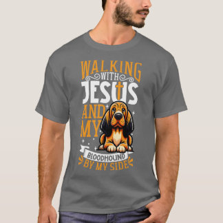 Jesus and dog Bloodhound T-Shirt