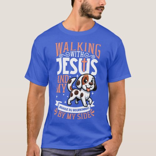 Jesus and dog Bourbonnais Pointer T_Shirt