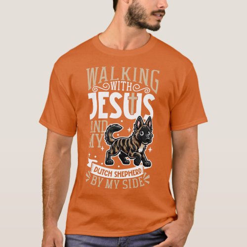 Jesus and dog Dutch Shepherd T_Shirt