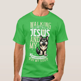 Jesus and dog East European Shepherd T-Shirt