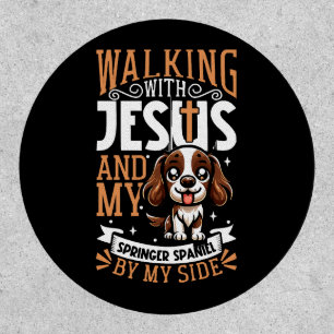 Jesus and dog - English Springer Spaniel Patch