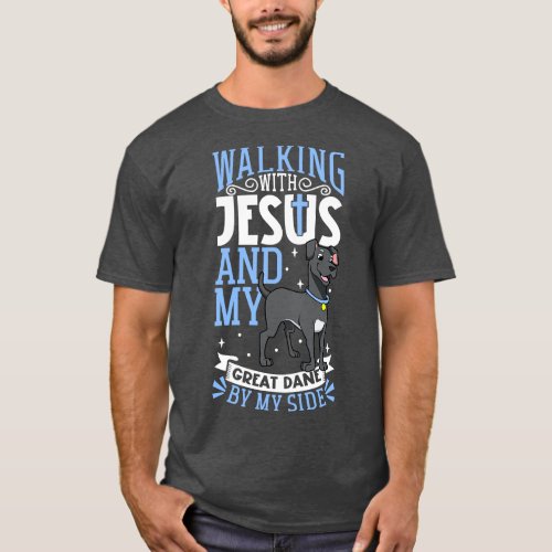 Jesus and dog German Mastiff T_Shirt