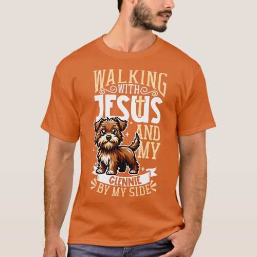 Jesus and dog Glen of Imaal Terrier T_Shirt