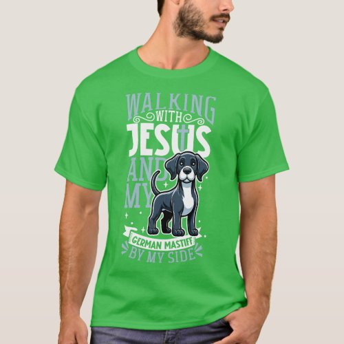 Jesus and dog Great Dane T_Shirt