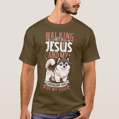Jesus and dog Greenland Dog T_Shirt