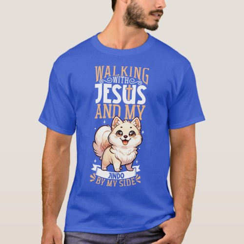 Jesus and dog Korean Jindo T_Shirt