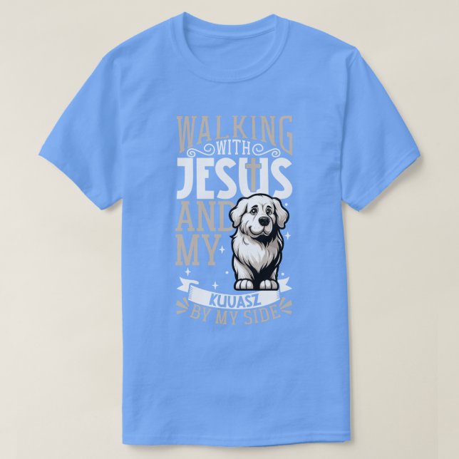 Jesus and dog Kuvasz T-Shirt (Design Front)