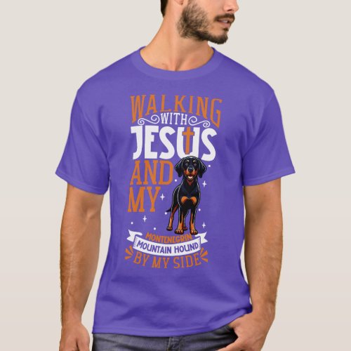 Jesus and dog Montenegrin Mountain Hound T_Shirt
