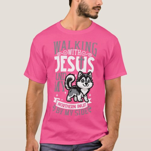 Jesus and dog Northern Inuit Dog T_Shirt