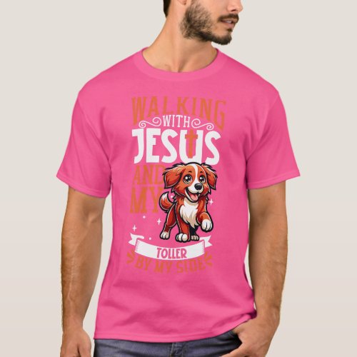 Jesus and dog Nova Scotia Duck Tolling Retriever T_Shirt