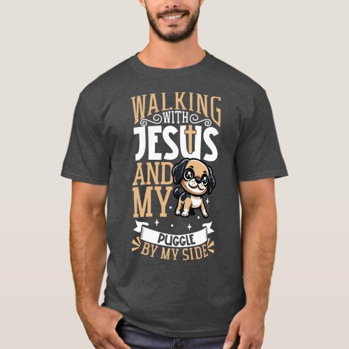 Jesus and dog Puggle T_Shirt