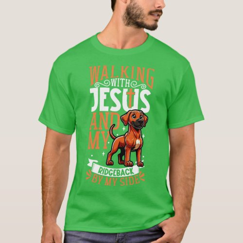 Jesus and dog Rhodesian Ridgeback 1 T_Shirt
