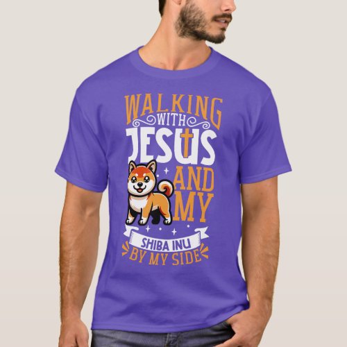 Jesus and dog Shiba Inu T_Shirt