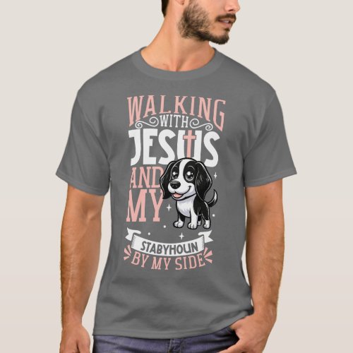Jesus and dog Stabyhoun T_Shirt