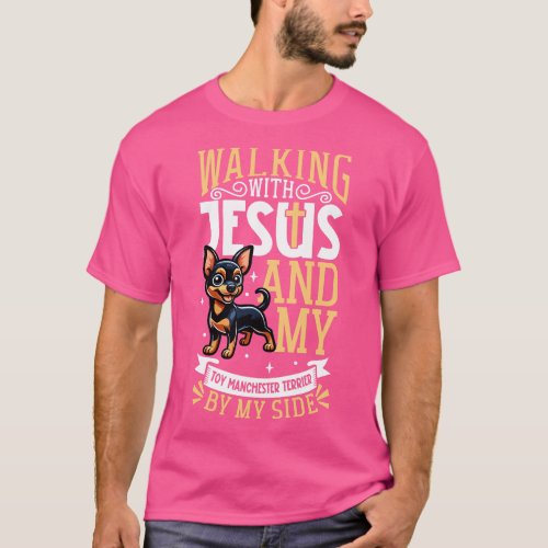 Jesus and dog Toy Manchester Terrier T_Shirt