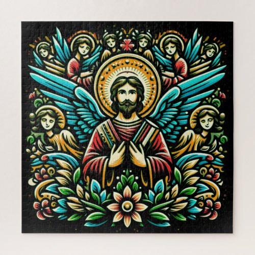 Jesus and Eight Angels  Jigsaw Puzzle