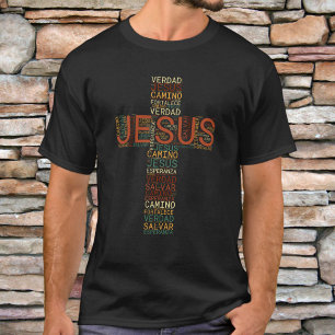 Jesus And Faith Cross Men's Christian Spanish T-Shirt