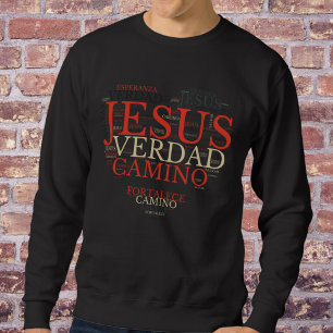 Jesus And Faith Heart Men's Christian Spanish Sweatshirt