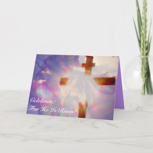 Jesus and Glowing Cross Easter Card